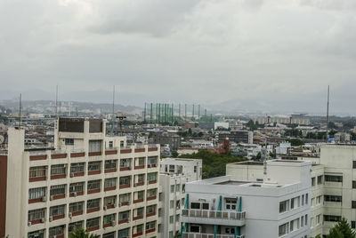 Buildings in city against sky