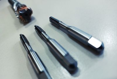 High angle view of pen on table