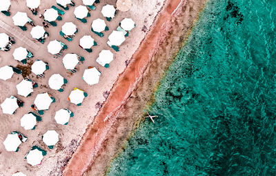 High angle view of bread on beach