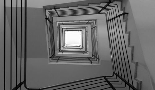 Low angle view of spiral staircase of building