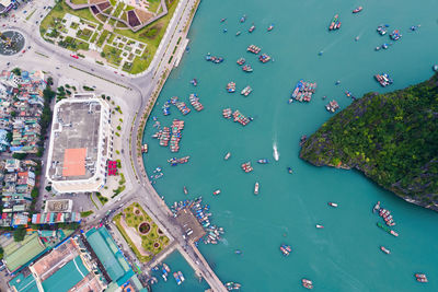 High angle view of city