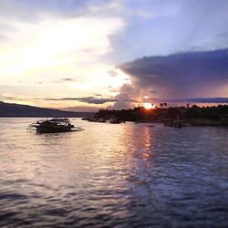 Scenic view of sea at sunset