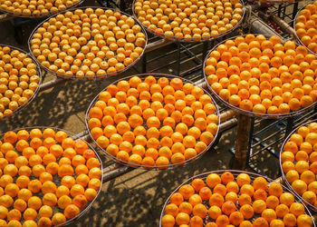 High angle view of fruits for sale at market stall