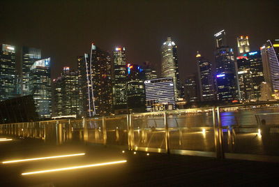 Illuminated skyscrapers at night