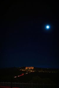 View of illuminated lights at night