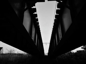 Low angle view of bridge against sky