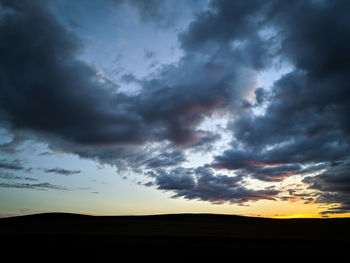 Scenic view of dramatic sky during sunset