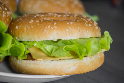 Close-up of burger