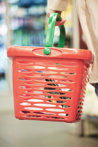 Close-up of red container