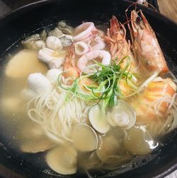 Close-up of soup in bowl