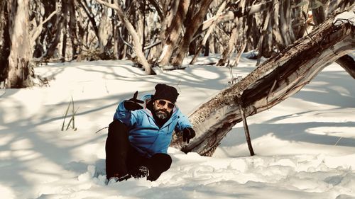 Man standing on snow