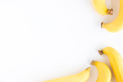 Close-up of yellow fruit against white background