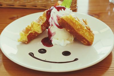 Close-up of cake on plate