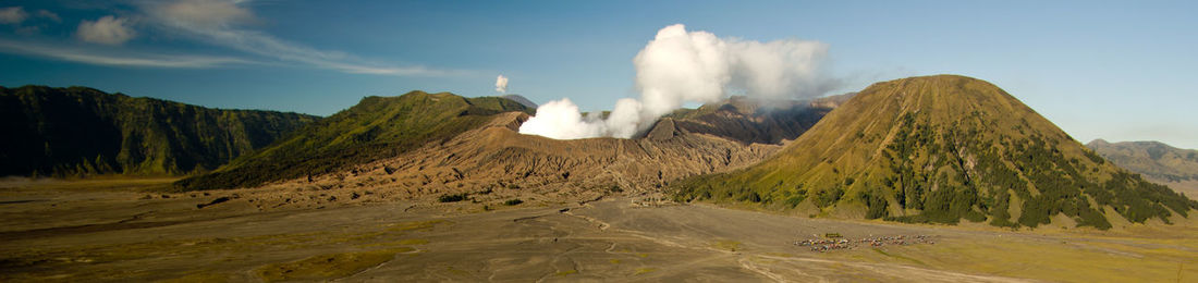 Panoramic view of mountains against sky