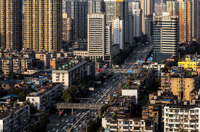 High angle view of cityscape