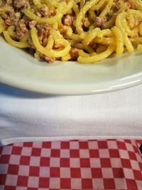 Close-up of pasta in plate