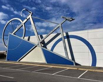 Low angle view of built structure against blue sky