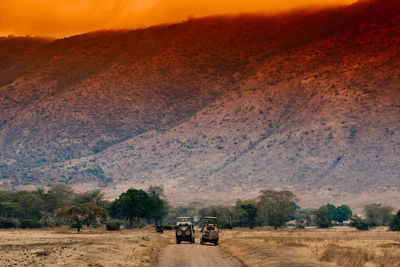Scenic view of desert against sky