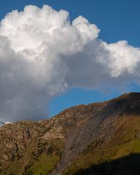 Low angle view of mountain against sky