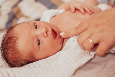 Close-up of newborn baby