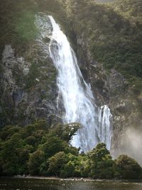 Scenic view of waterfall