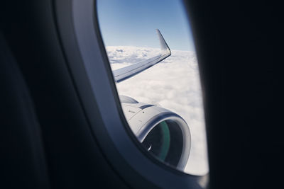 Close-up of airplane window