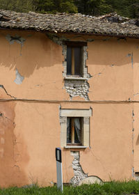 Building destroyed by a strong earthquake