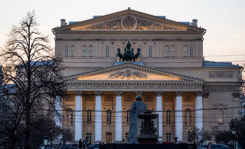 Bolshoi ballet theater during sunset