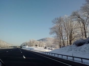 Scenic view of snow covered mountains