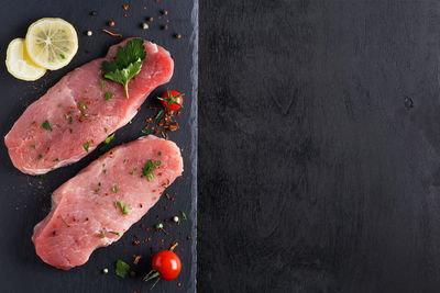 Directly above shot of fruits in plate