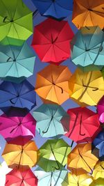 Low angle view of umbrellas