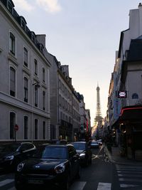 Cars parked on street