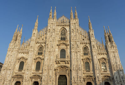 Low angle view of historical building against clear sky