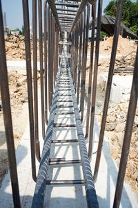 High angle view of footbridge