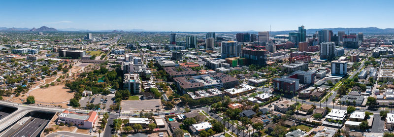 High angle view of cityscape