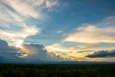 Scenic view of dramatic sky during sunset