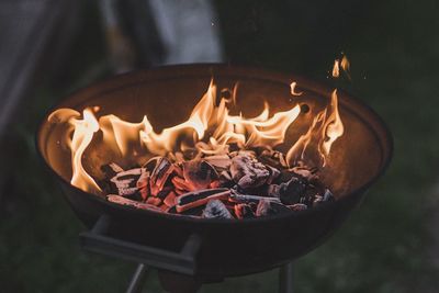 High angle view of fire pit