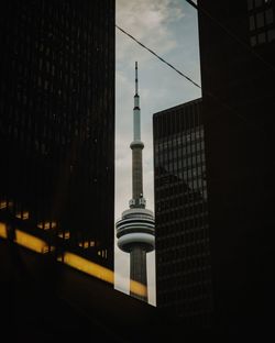 Modern buildings in city against sky