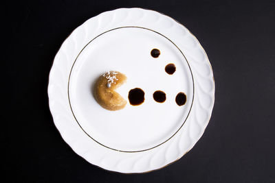 High angle view of dessert in plate