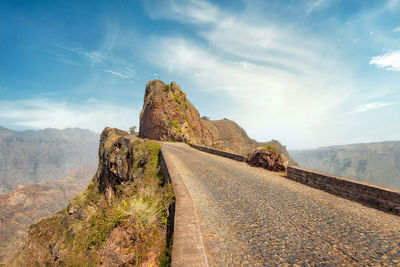 Scenic view of rock formation against sky