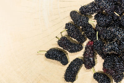 High angle view of fruits on table