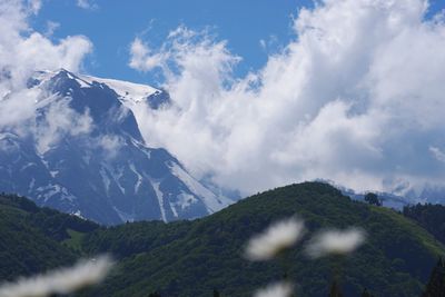 Scenic view of mountains against sky