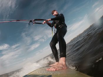 Man kitesurfing 