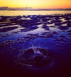 Scenic view of sea during sunset