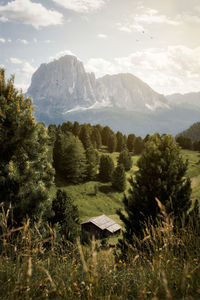 Scenic view of mountains against sky