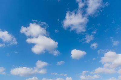 Low angle view of clouds in blue sky