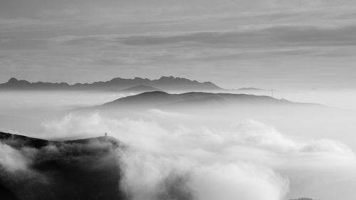 Scenic view of mountains against sky