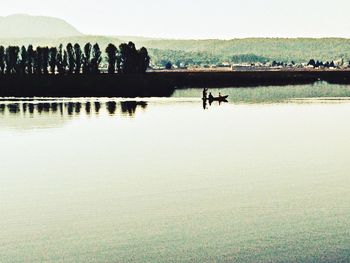 Scenic view of lake and mountains