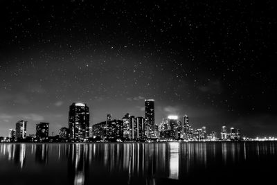 Illuminated city at night