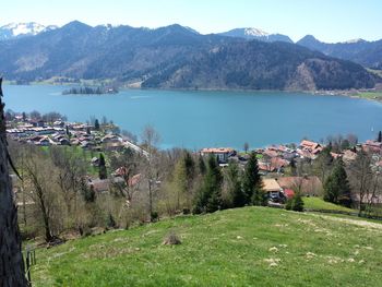 Scenic view of landscape and mountains